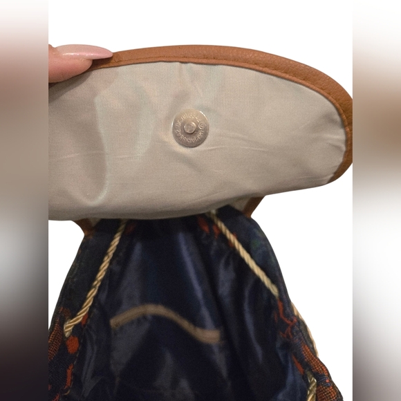 NWOT Handmade Owl Design  Backpack - Blue and Brown - Picture 6 of 10